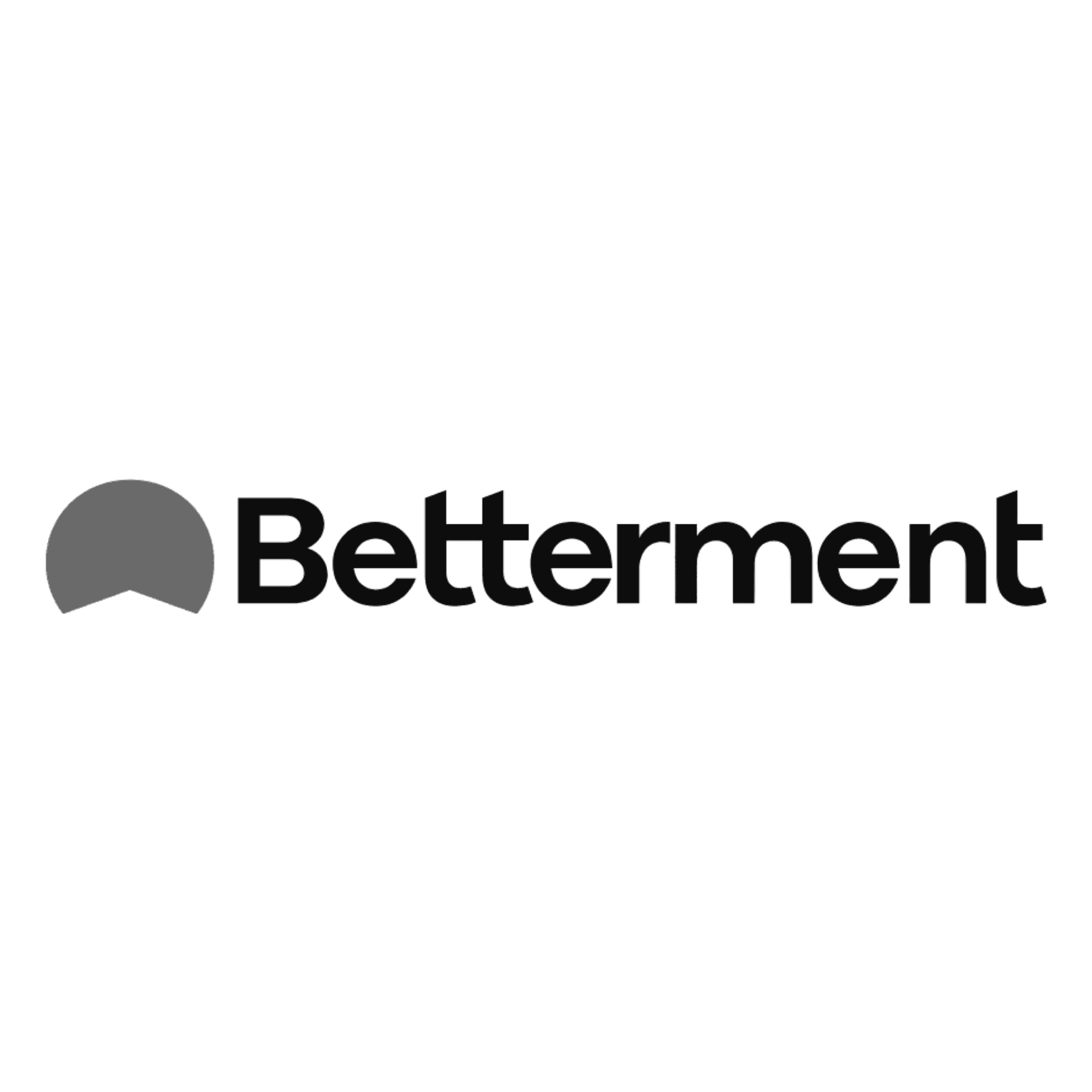 Betterment logo featuring a gray semi-circle icon and the brand name in black text.